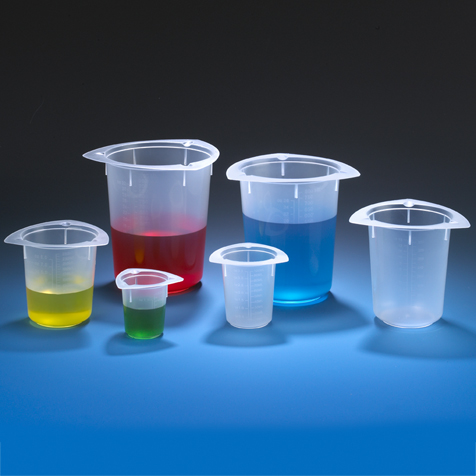 Globe Scientific Beaker, Three Corner, PP, Graduated, 1000mL Image